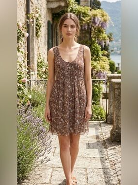 Massimo Dutti Silk Floral Midi Dress